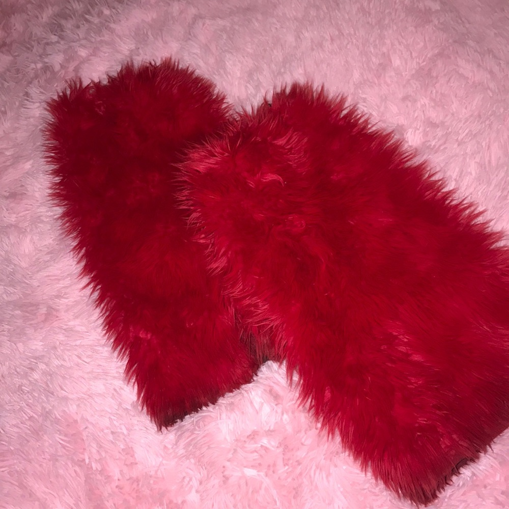 Red Fluffies/Leg Warmers